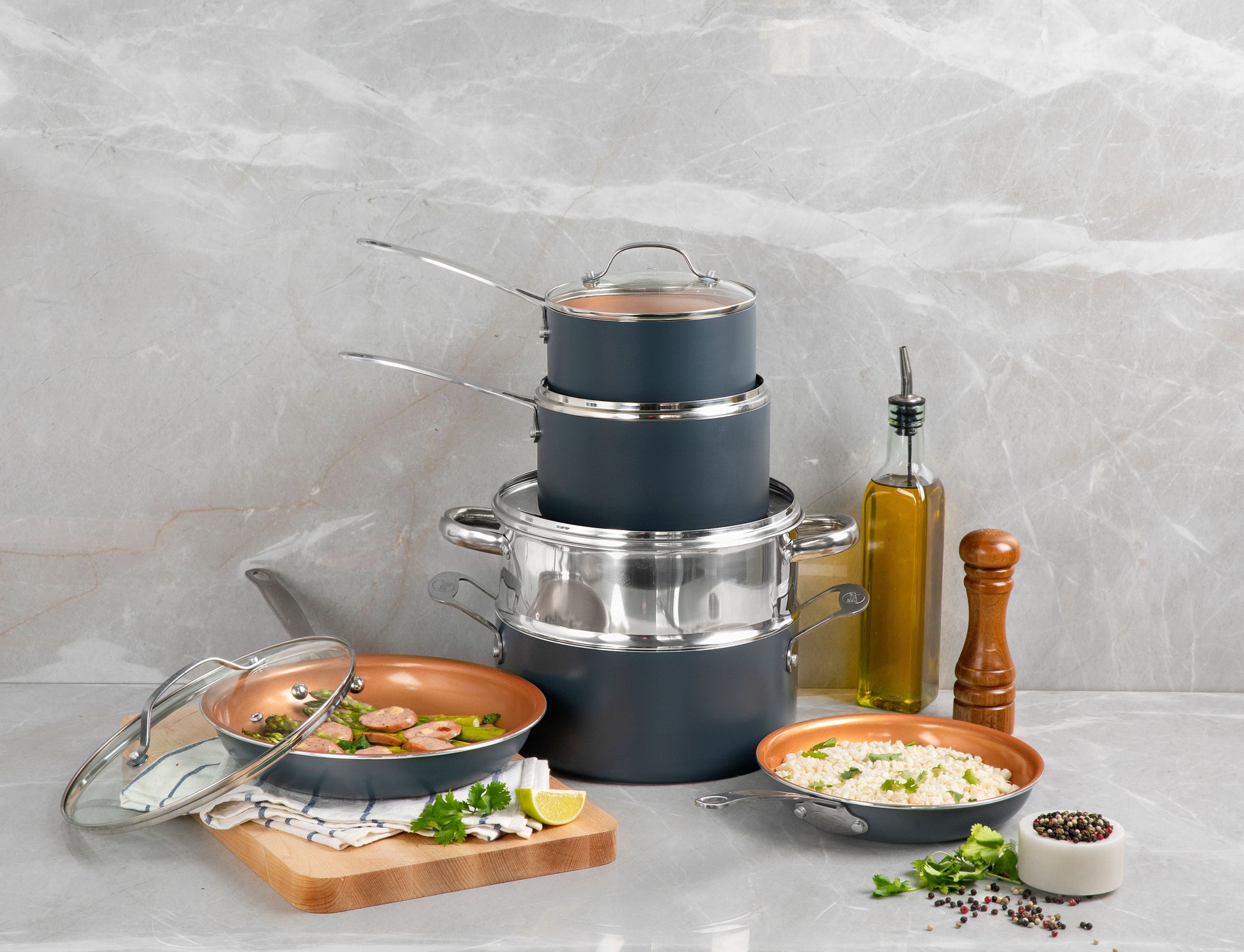 12 Piece Non-Stick Cookware Set, Dishwasher Safe, Pots and Pans Set