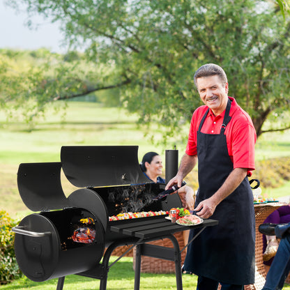  Black Double Cylinder, Wheeled, Smoked, Charcoal Grill 111X54X93Cm