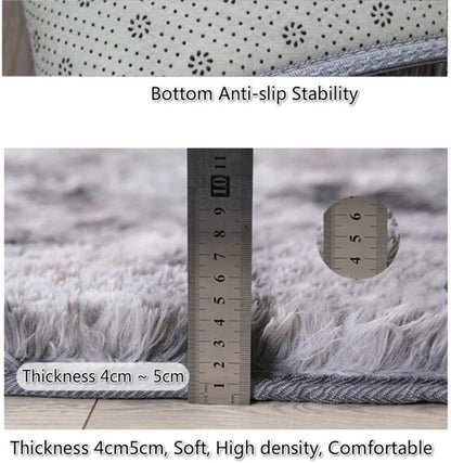 Soft Fluffy Bedroom Home Decor Floor Carpet, Dark Grey