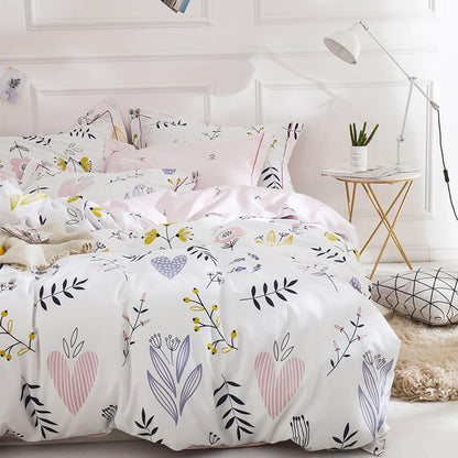 Twin Duvet Cover Soft Set Colourful Comforter Cover Reversible Bedding for Women Kids Girls Teen