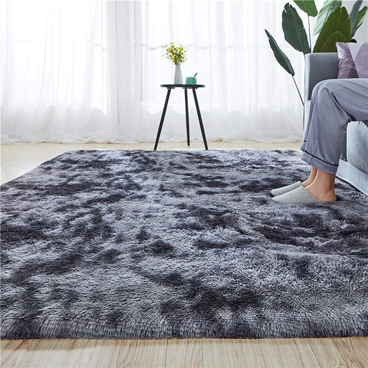 Soft Fluffy Bedroom Home Decor Floor Carpet, Dark Grey