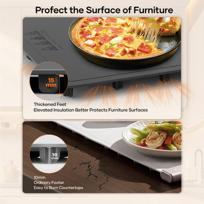 Warming Mat for Food, Electric Warming Tray with 6 Temp Settings & 6-Hour Timer, Auto Shut-Off, Full Surface Heating, Portable, Rollable Food Warmer for Home, Parties Buffets Daily Use, Gray