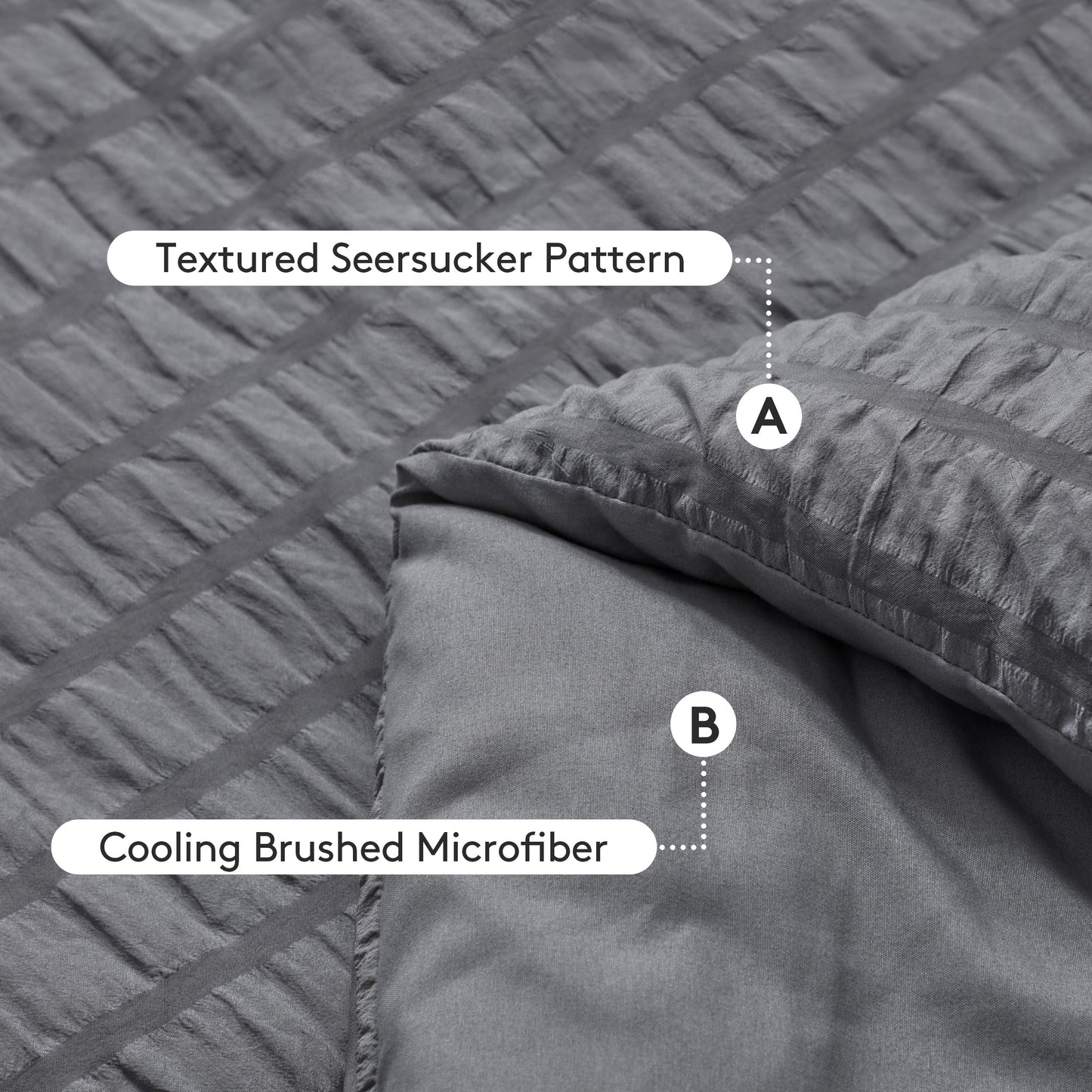 7 Piece Queen Comforter Set, Bed in a Bag with Sheets, Pillowcases & Shams, All Season Soft Bedding, Cozy and Lightweight, Machine Washable, Gray