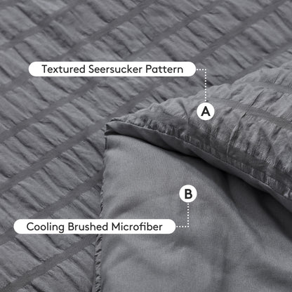 7 Piece Queen Comforter Set, Bed in a Bag with Sheets, Pillowcases & Shams, All Season Soft Bedding, Cozy and Lightweight, Machine Washable, Gray