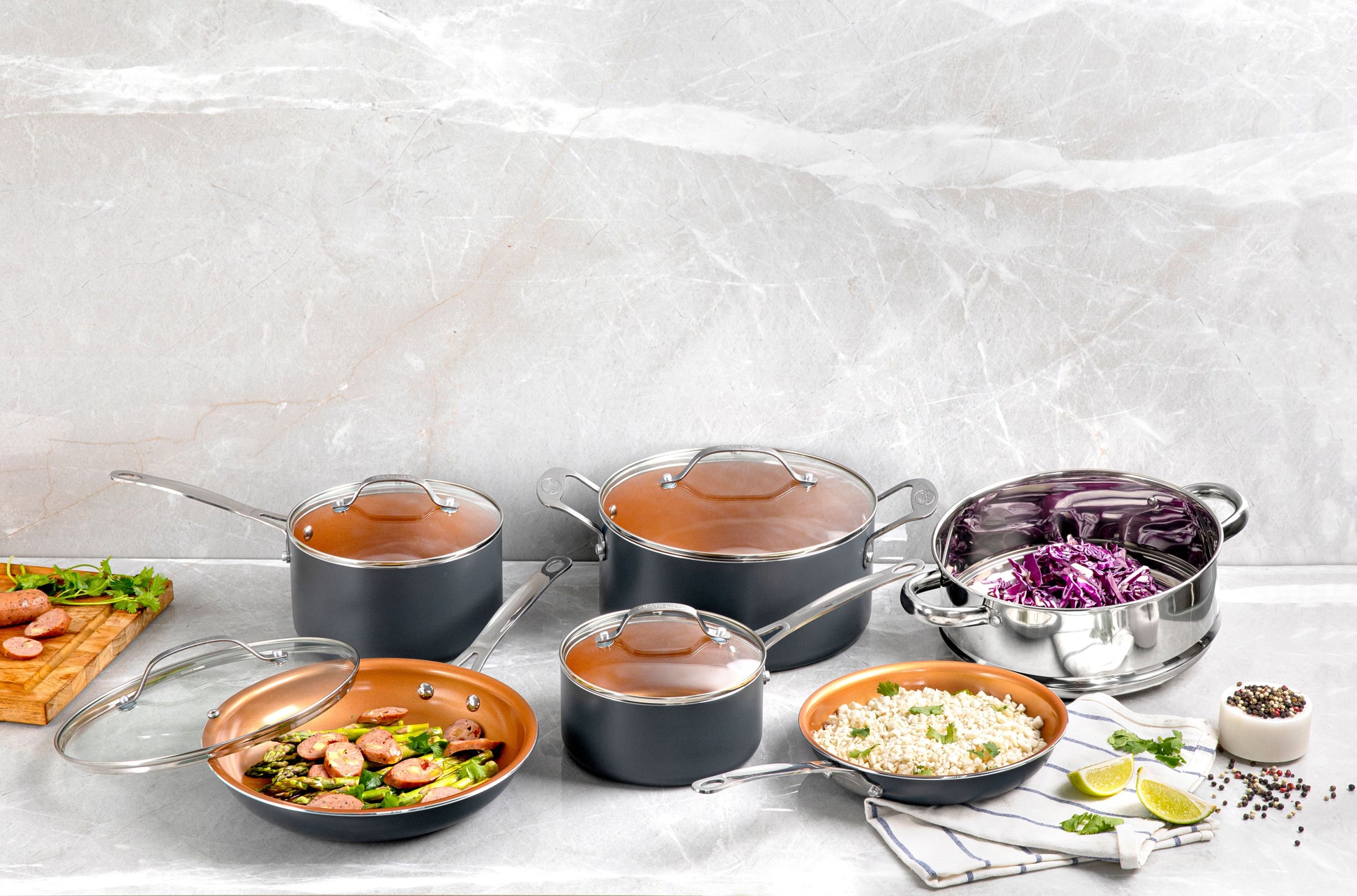 12 Piece Non-Stick Cookware Set, Dishwasher Safe, Pots and Pans Set