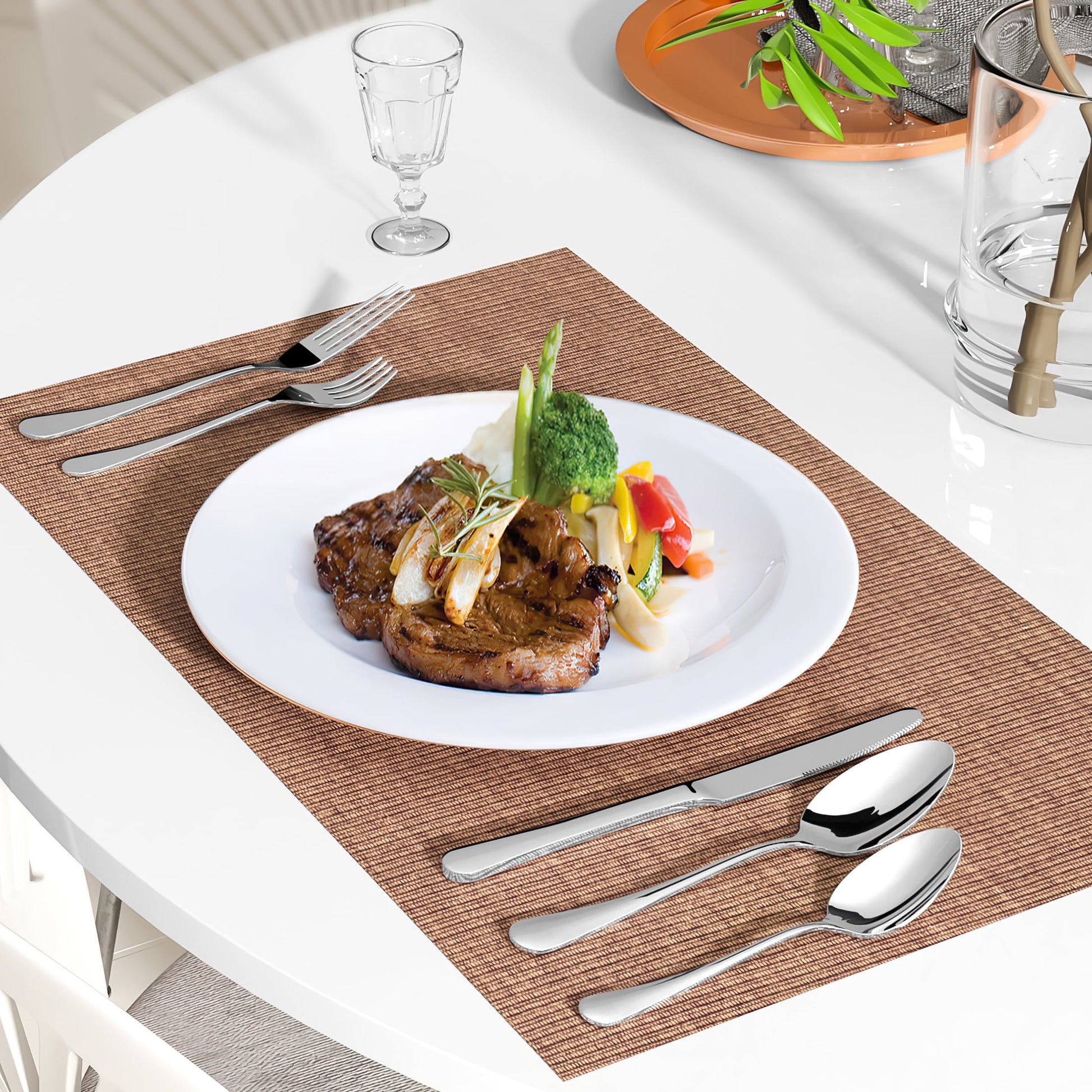 37-Piece Silverware Set with Organizer, Heavy Duty Stainless Steel Flatware Set Service for 6, Cutlery Set with Steak Knives, Mirror Polished, Dishwasher Safe, Silver