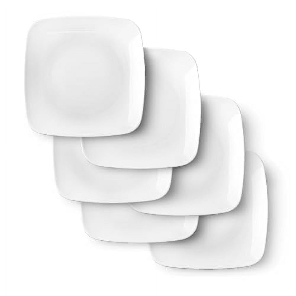 Ceramic Appetizer Plates - Square Serving Plates, 6.5 Inch, Set of 6, Dishwasher Safe