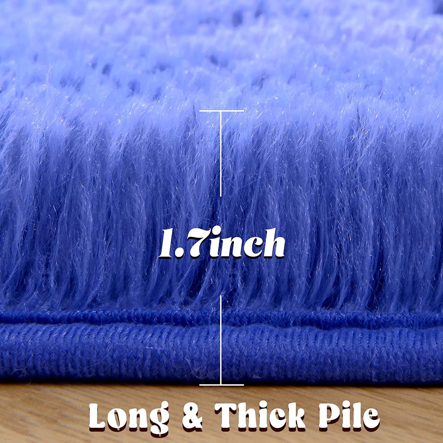 Fluffy Soft Area Rugs for Kids Bedroom Home Decor Circular Carpet, Navy Blue