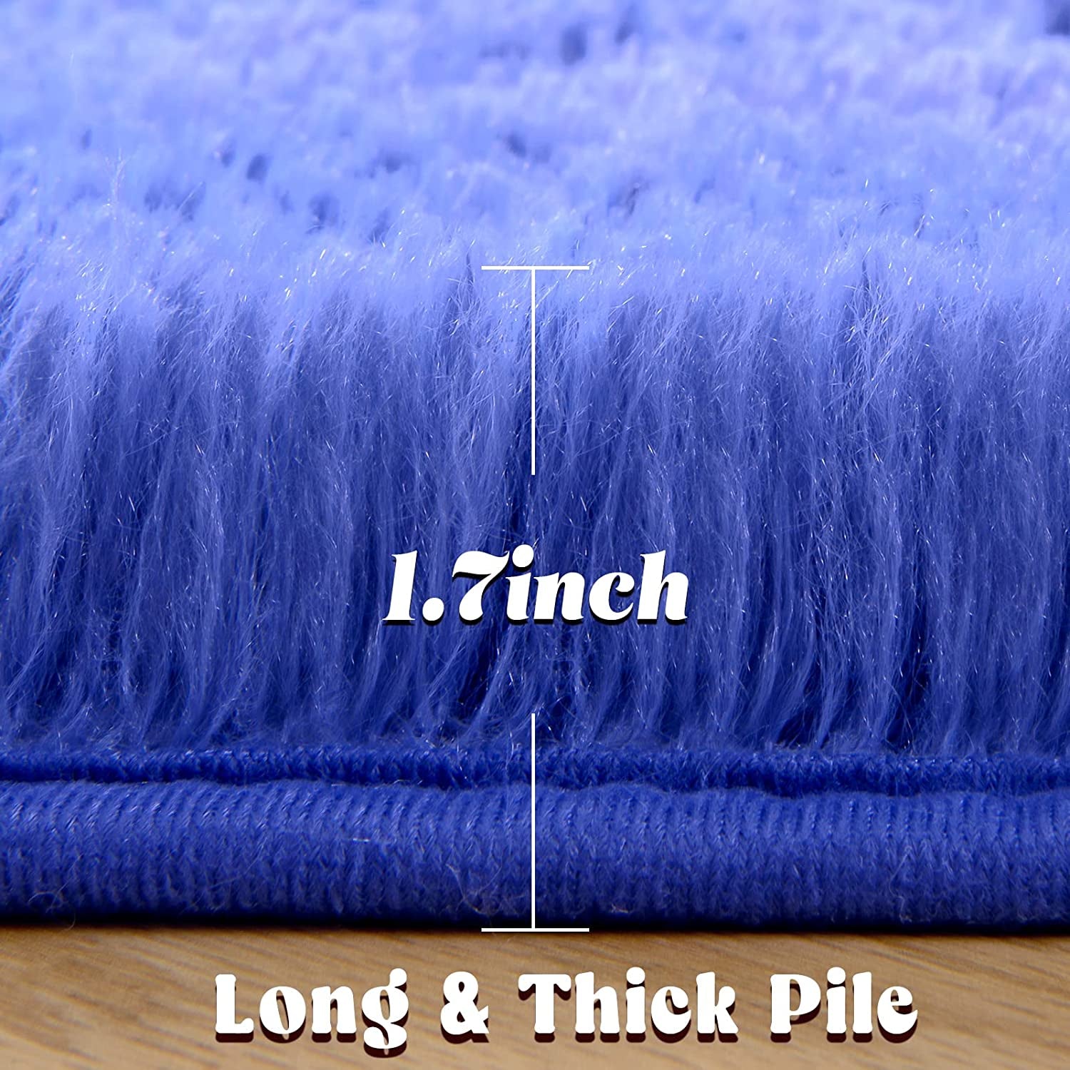 Fluffy Soft Area Rugs for Kids Bedroom Home Decor Circular Carpet, Navy Blue