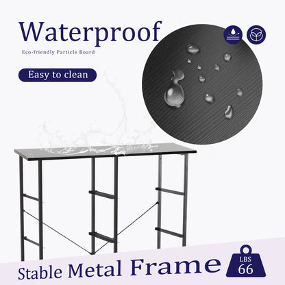 6 Drawer Fabric Dresser with Wood Top for Living Room, Bedroom, Hallway, Black