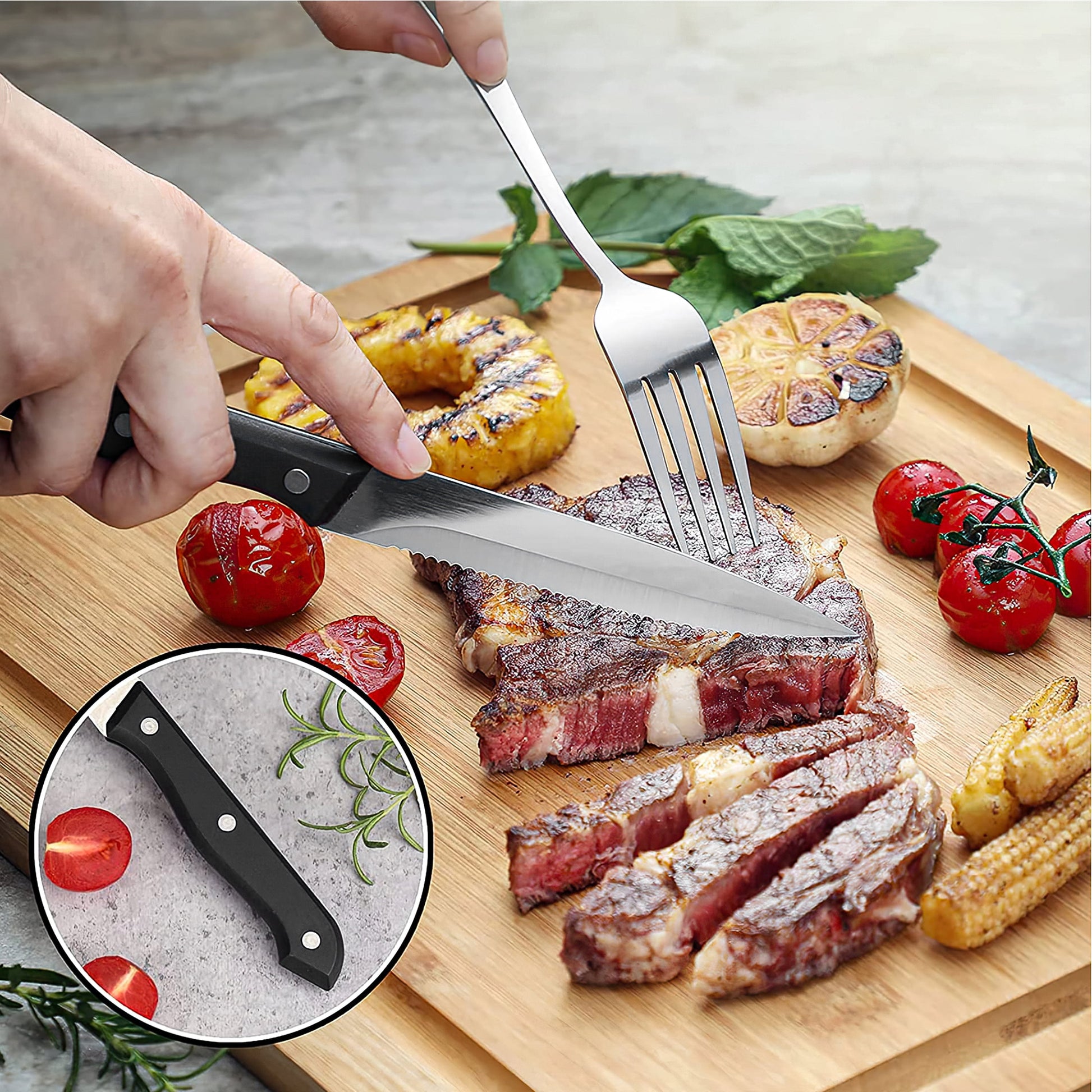 37-Piece Silverware Set with Organizer, Heavy Duty Stainless Steel Flatware Set Service for 6, Cutlery Set with Steak Knives, Mirror Polished, Dishwasher Safe, Silver